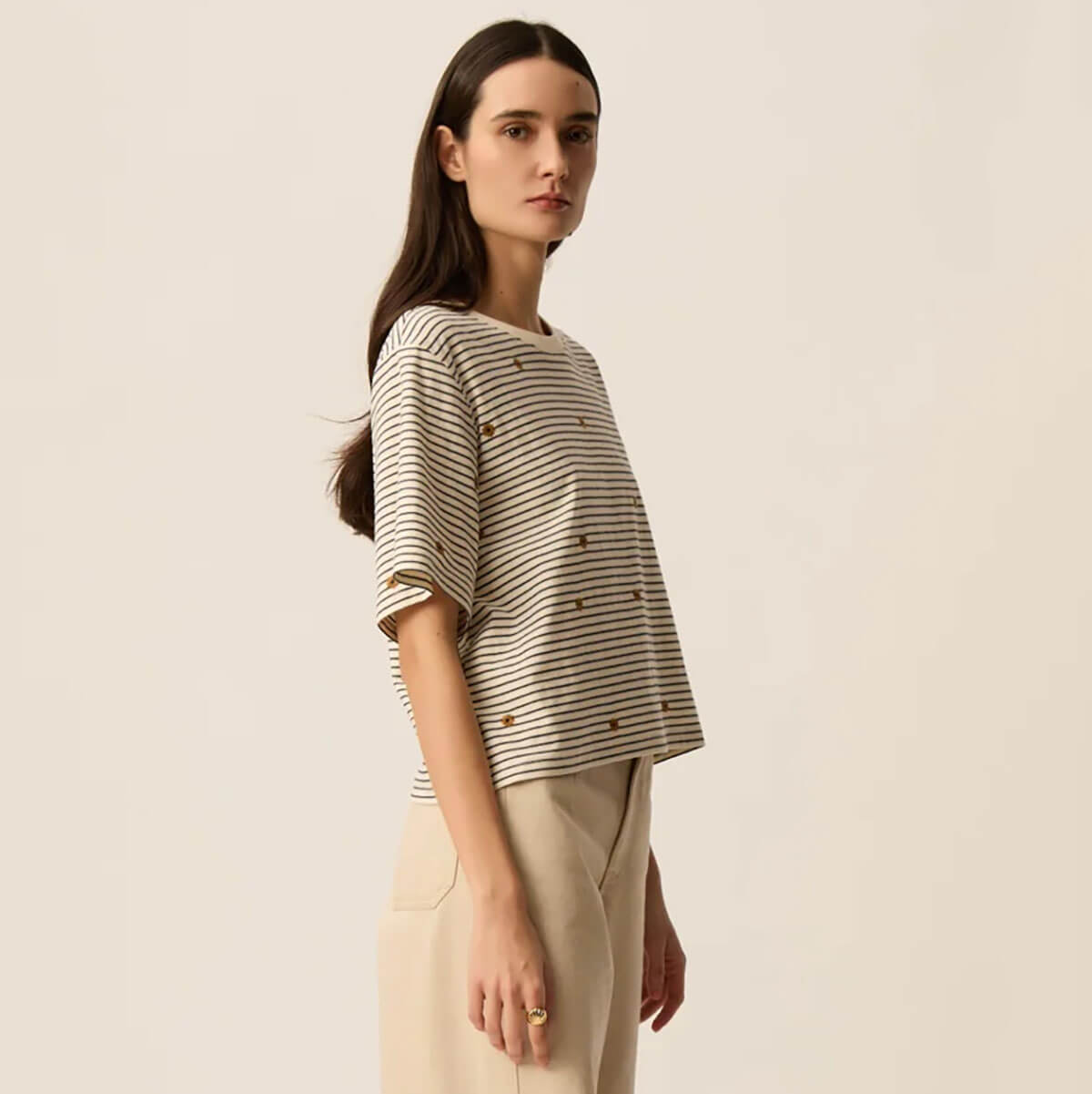 Josef Tee in Marine / Mousse by Des Petits Hauts