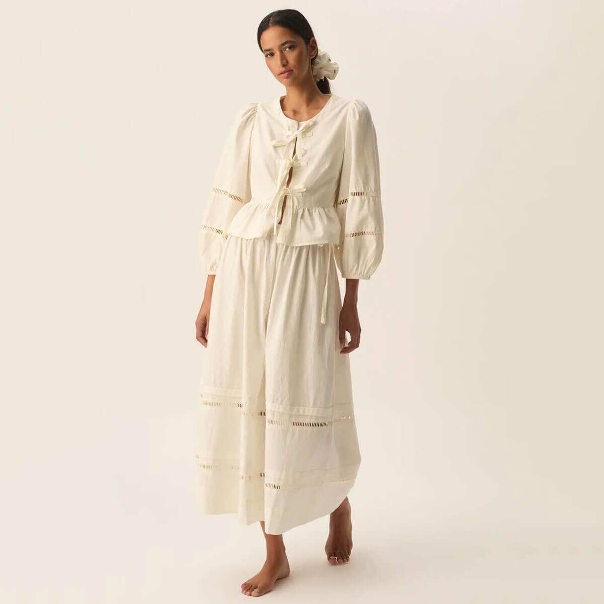 Tolliver Skirt in Ecru by Des Petits Hauts