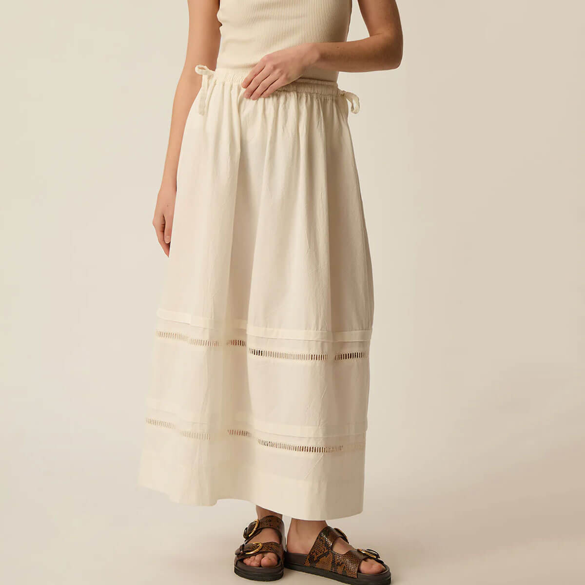 Tolliver Skirt in Ecru by Des Petits Hauts