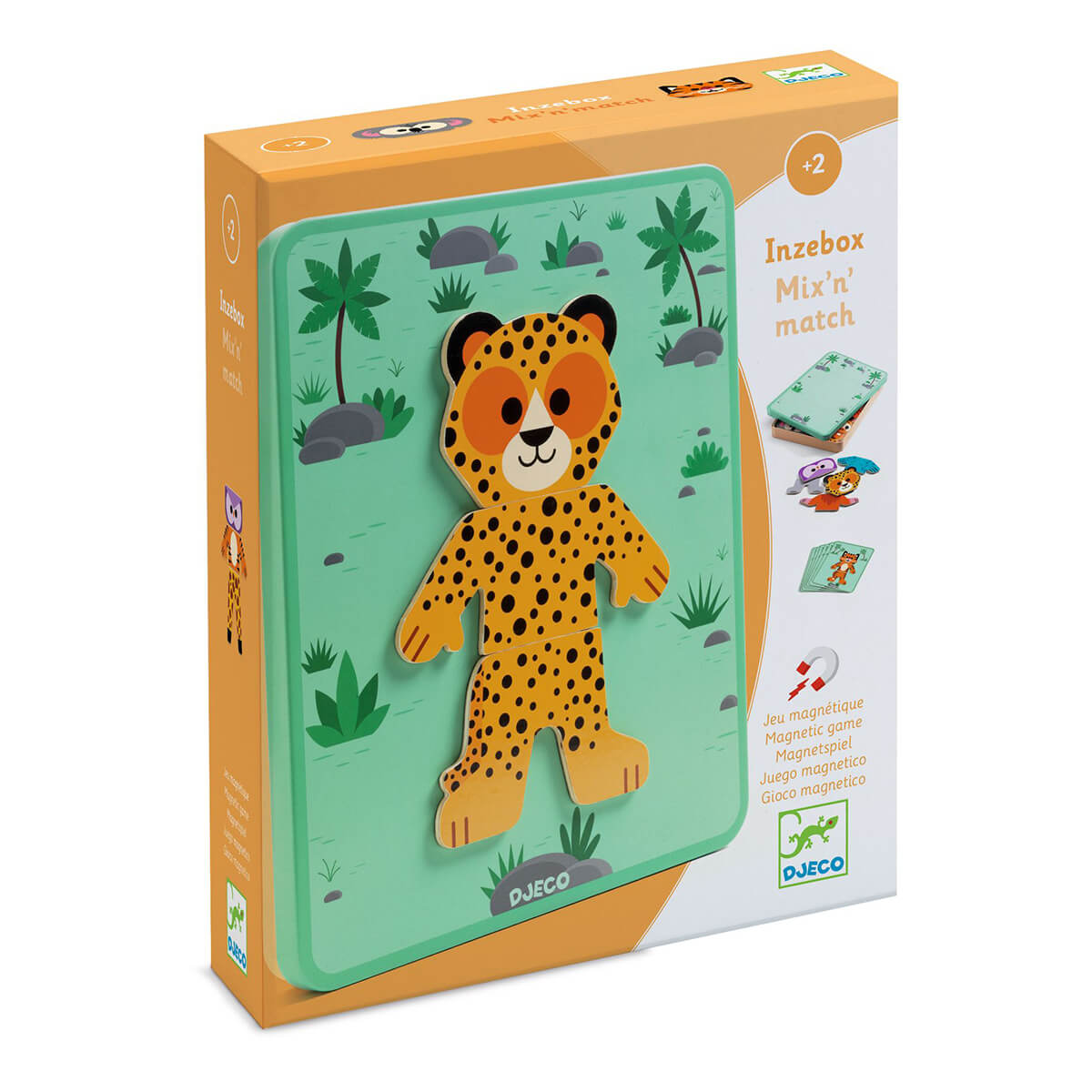 Puzzle magnétique Djeco Inzebox Mix n'match - 24 pièces - In den Olifant