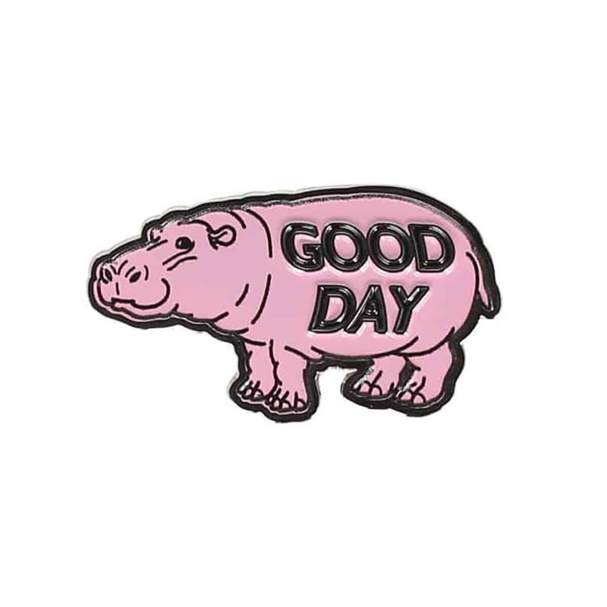 Good Day Hippo Pin Badge by Dulton