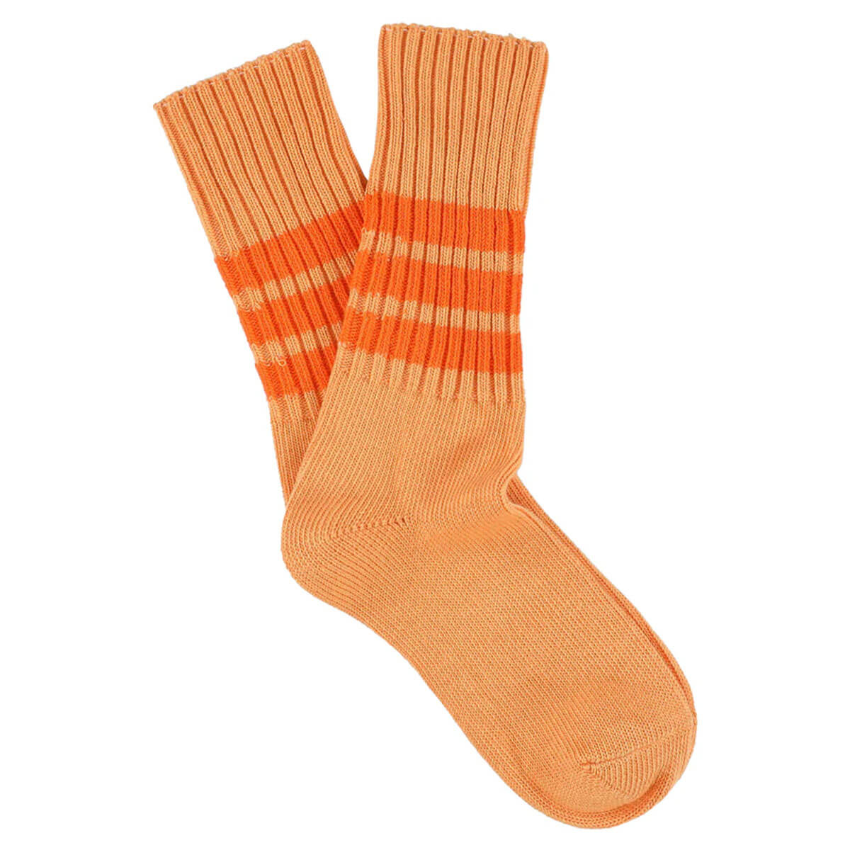 Crew Stripes Socks in Off Orange / Bright Orange by Escuyer