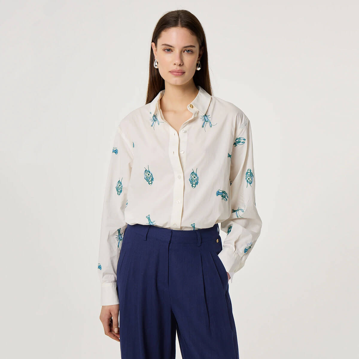 Alex Langoustine Blouse in Cosy White by Fabienne Chapot