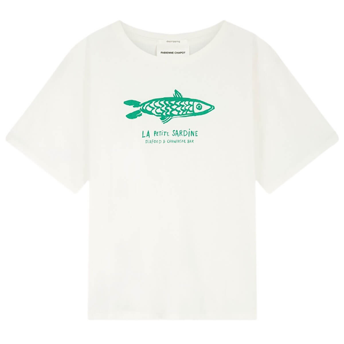 Fay T-Shirt in Cosy White / Green by Fabienne Chapot