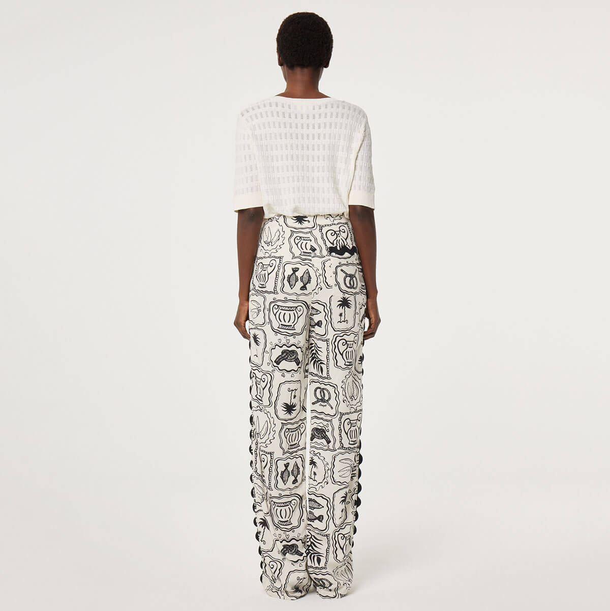Guicho Trousers in Cosy White / Black by Fabienne Chapot