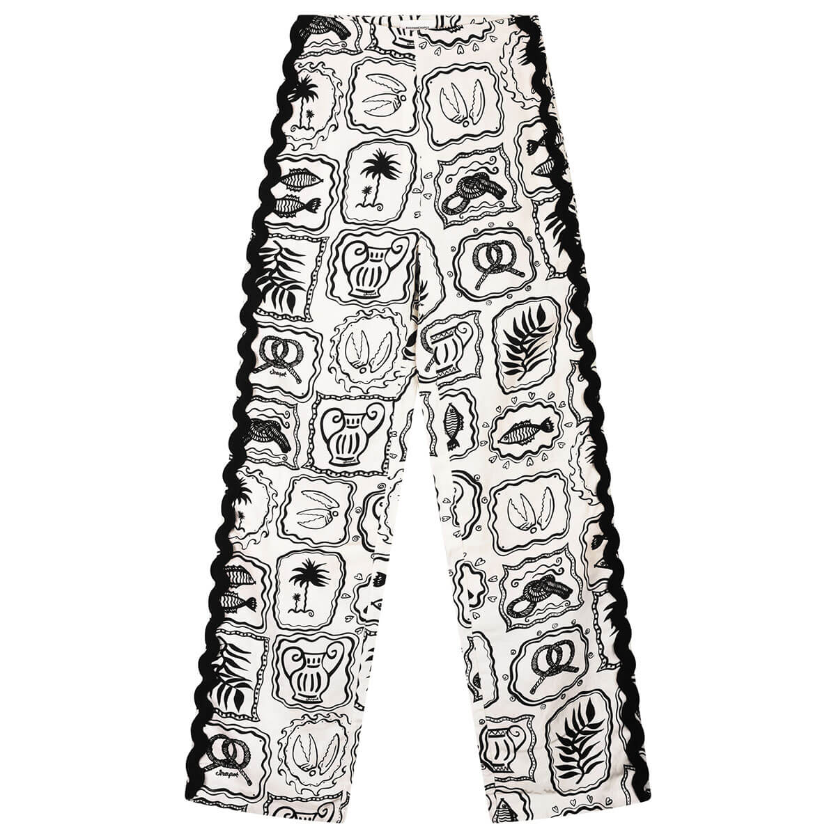 Guicho Trousers in Cosy White / Black by Fabienne Chapot