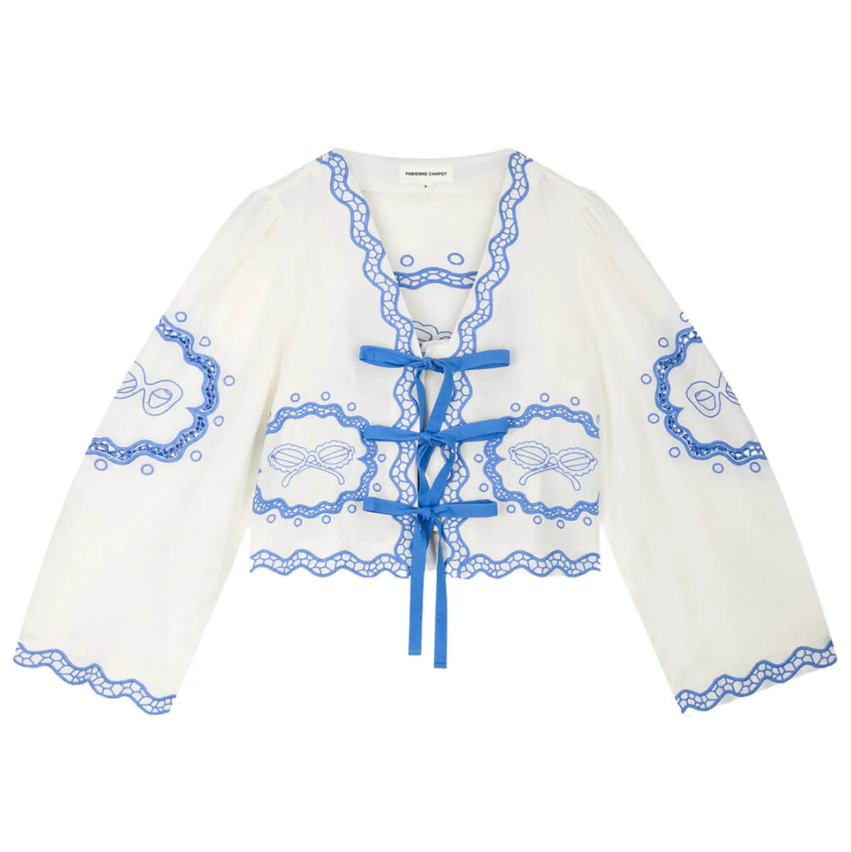 Serviette Blouse in Cosy White / Blue by Fabienne Chapot