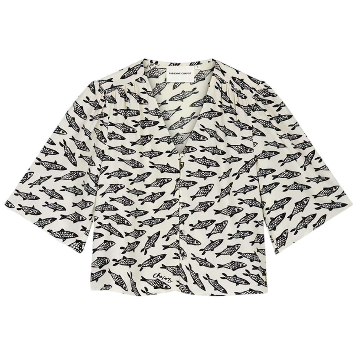 Starlet Blouse in Cosy White / Black by Fabienne Chapot