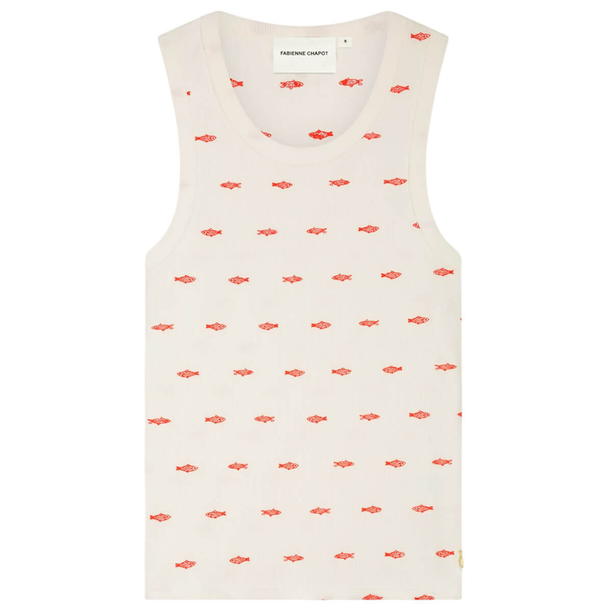 Tanja Tank in Cosy White / Tangerine by Fabienne Chapot