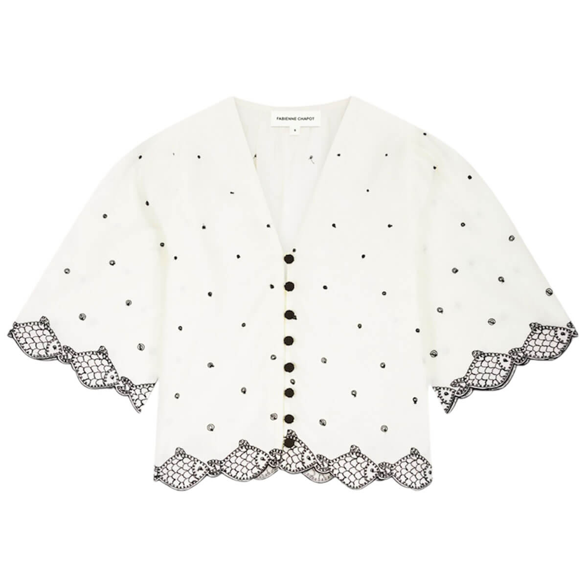 Tylera Blouse in Cosy White / Black by Fabienne Chapot