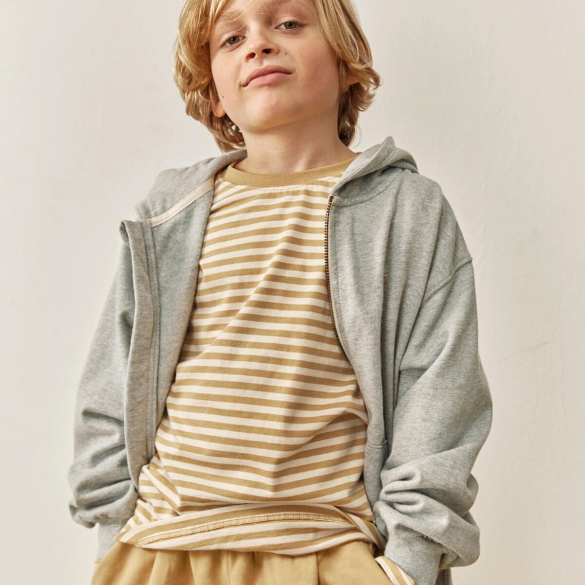 Long Sleeve Tee in Cookie / Cream by Gray Label