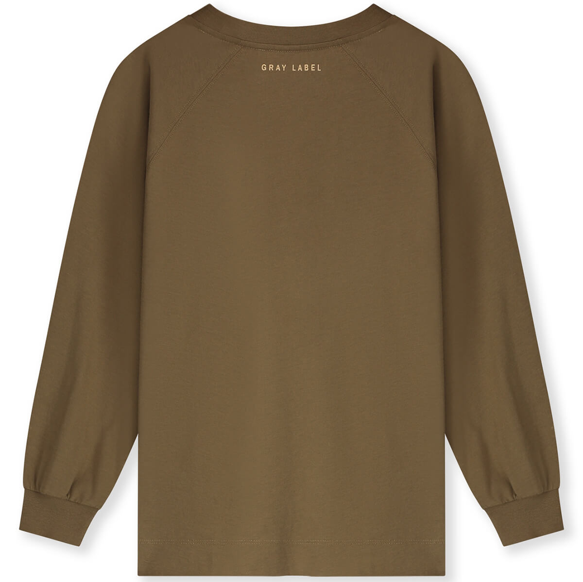 Oversized Logo Long Sleeve Tee in Woody / Cookie Print by Gray Label