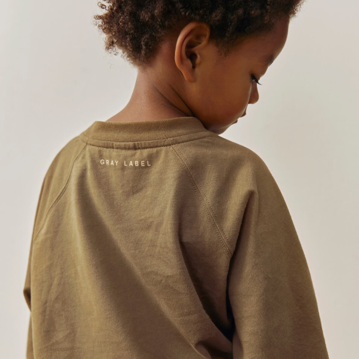 Oversized Logo Long Sleeve Tee in Woody / Cookie Print by Gray Label