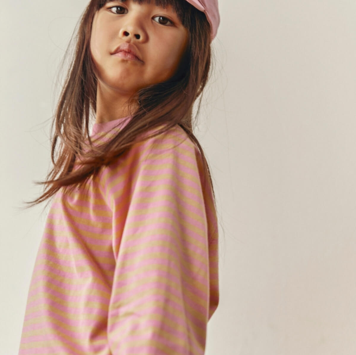 Oversized Long Sleeve Tee in Bubblegum / Cookie by Gray Label