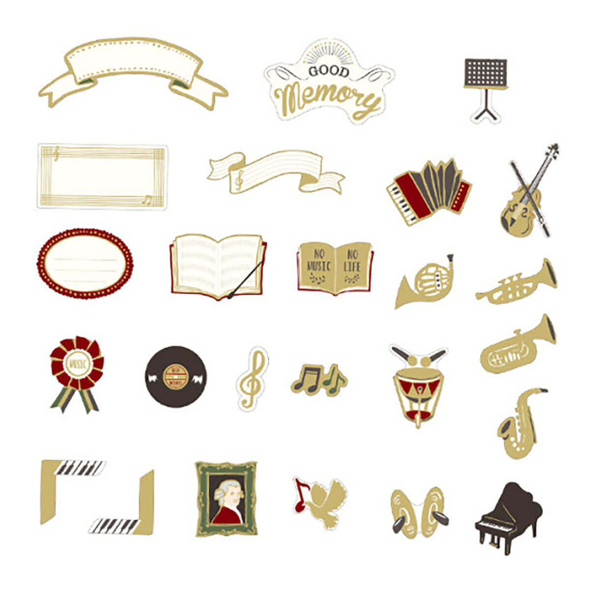 Music Flaky Stickers by Greeting Life
