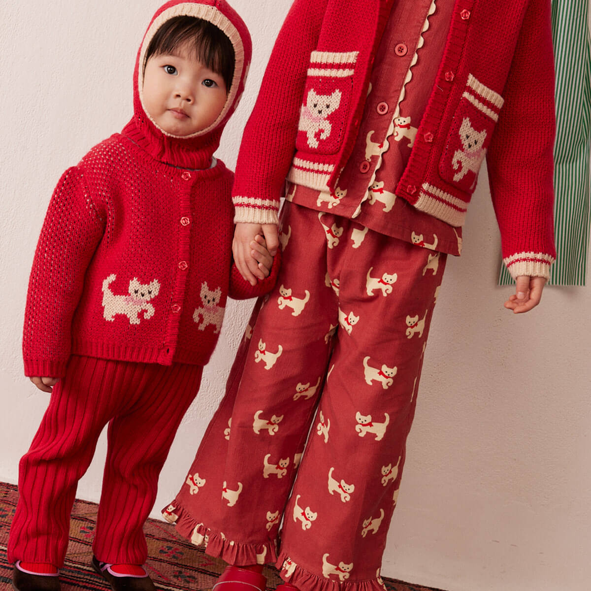 Pichu Knit Baby Overall in Cherry by Hello Simone