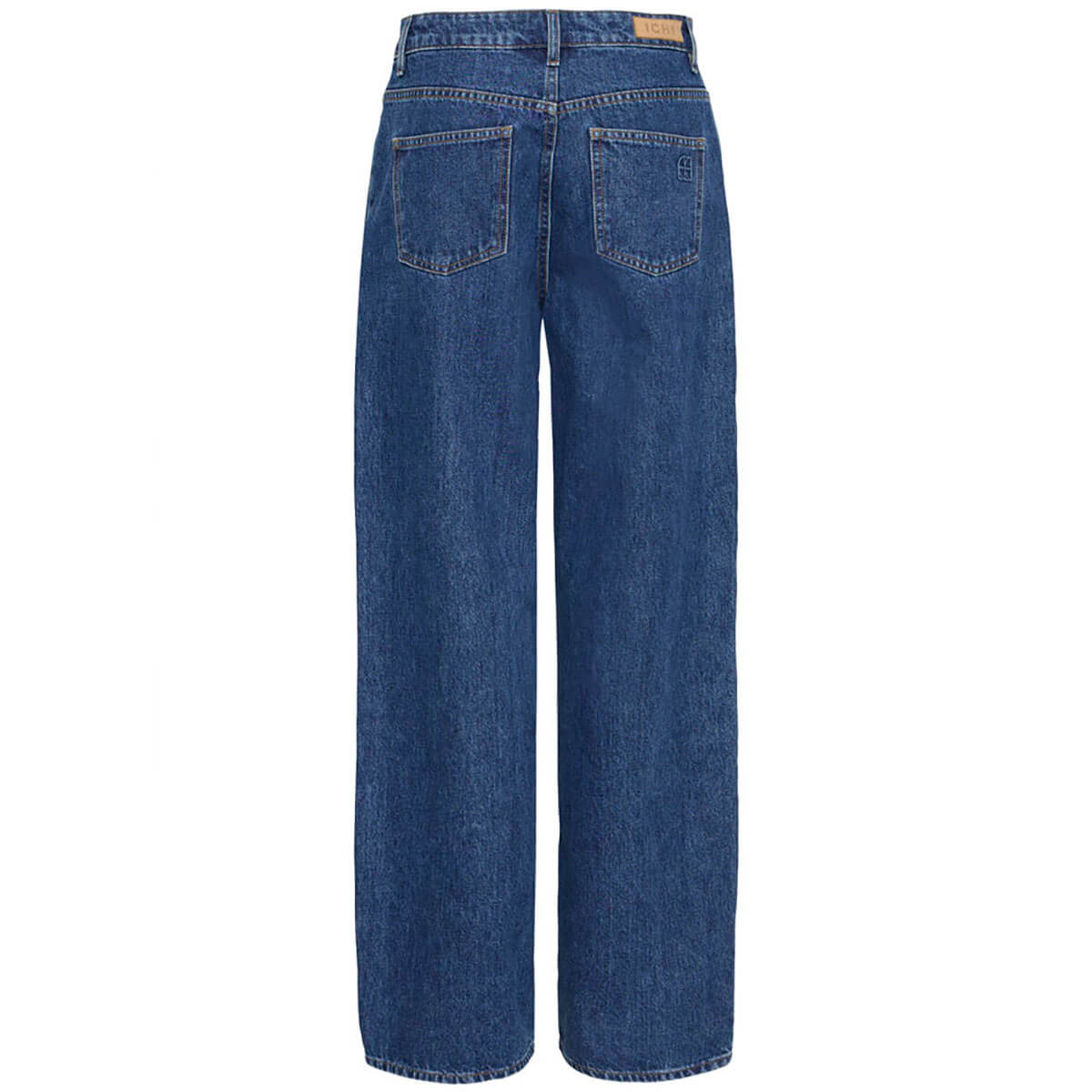 Julia Relaxed Denim Pants in Washed Dark Blue by ICHI