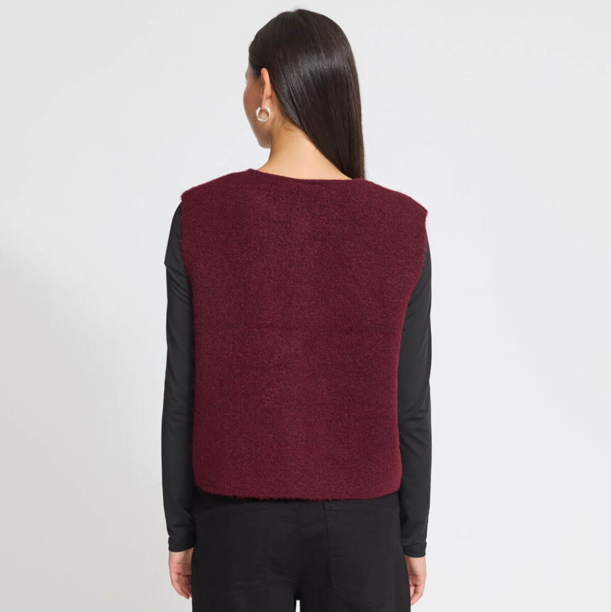 Panora Knit Vest in Zinfandel Melange by ICHI