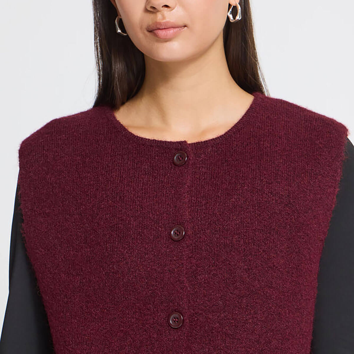 Panora Knit Vest in Zinfandel Melange by ICHI