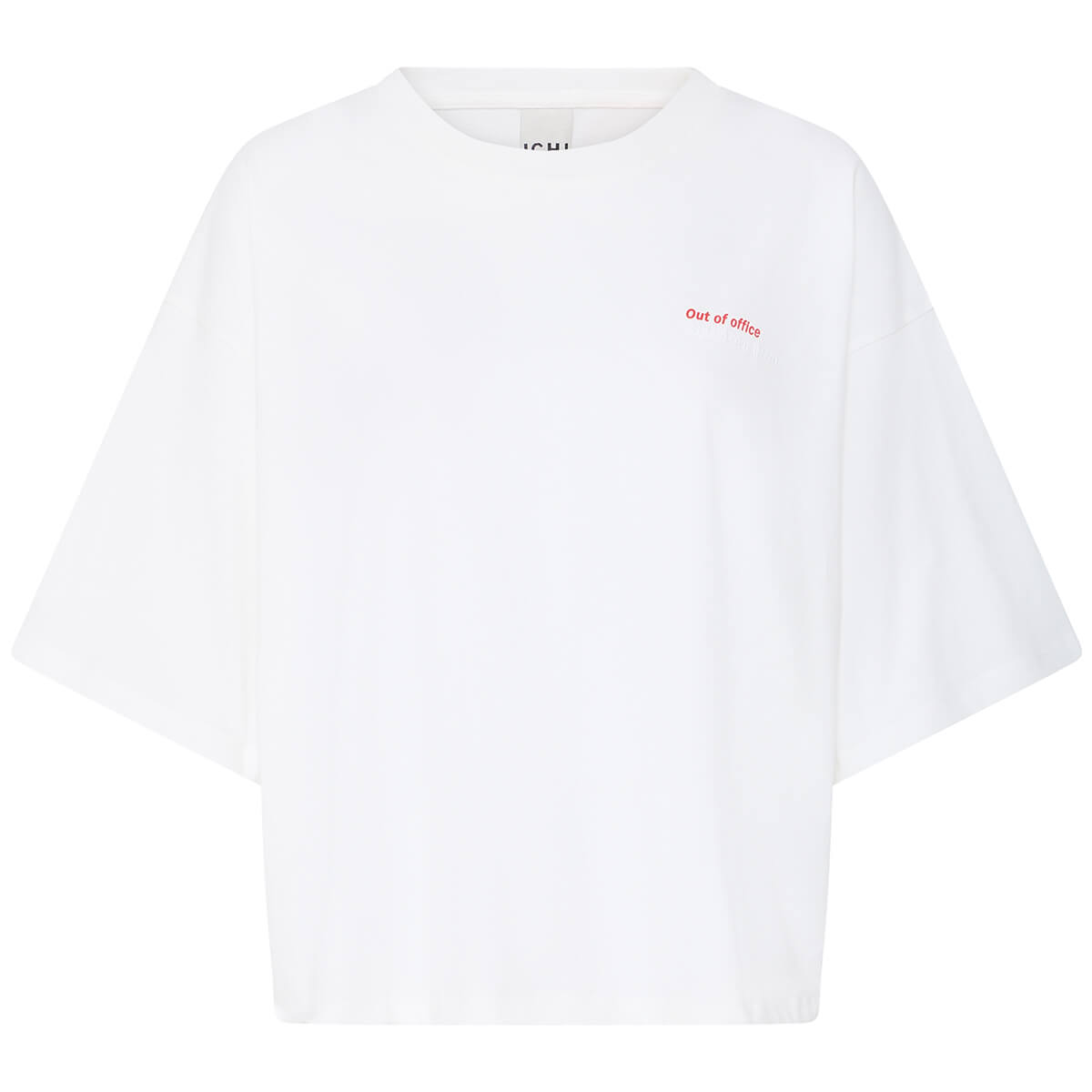 Nica T Shirt in Cloud Dancer / Fiery Red by ICHI