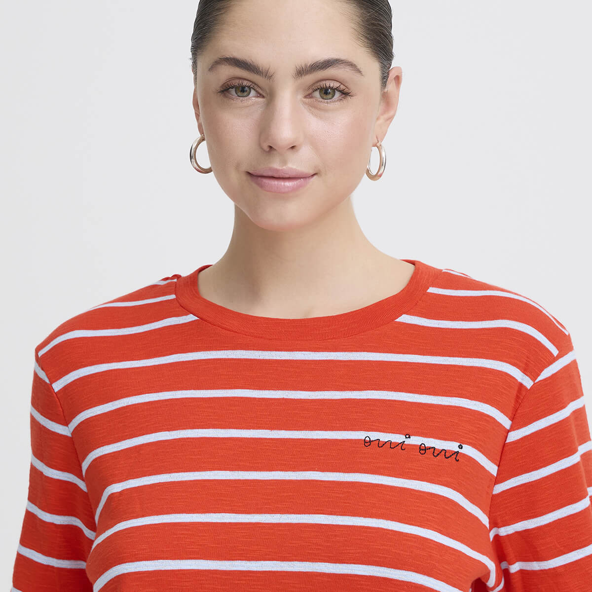 Nova T Shirt in Fiery Red / Powder Blue by ICHI
