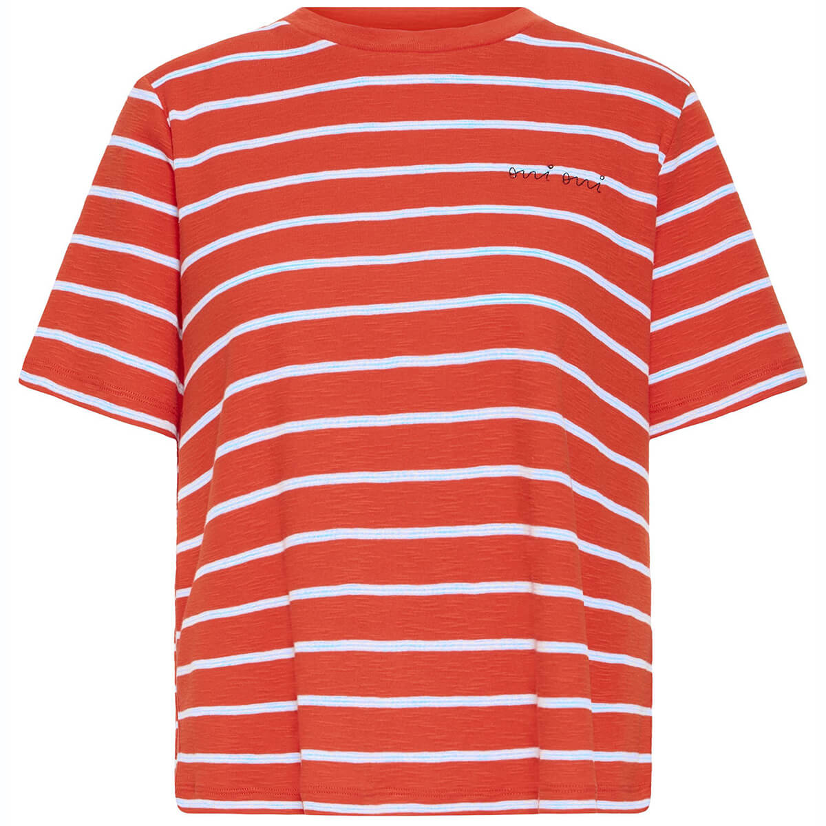 Nova T Shirt in Fiery Red / Powder Blue by ICHI