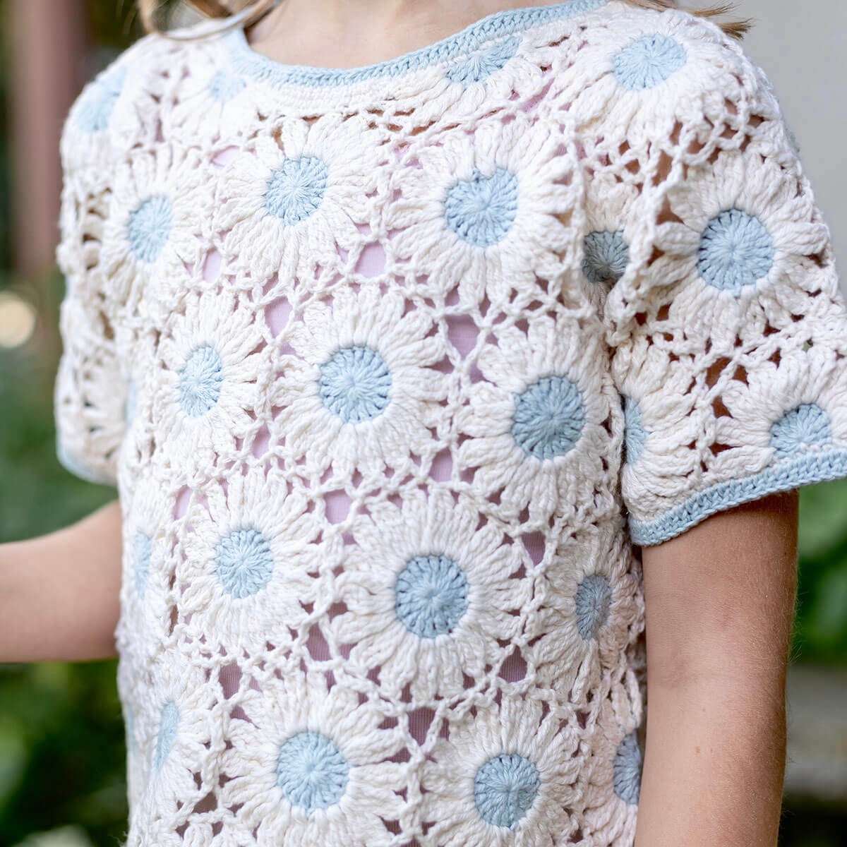 Daisy Crochet Top in Sky by Iver & Isla