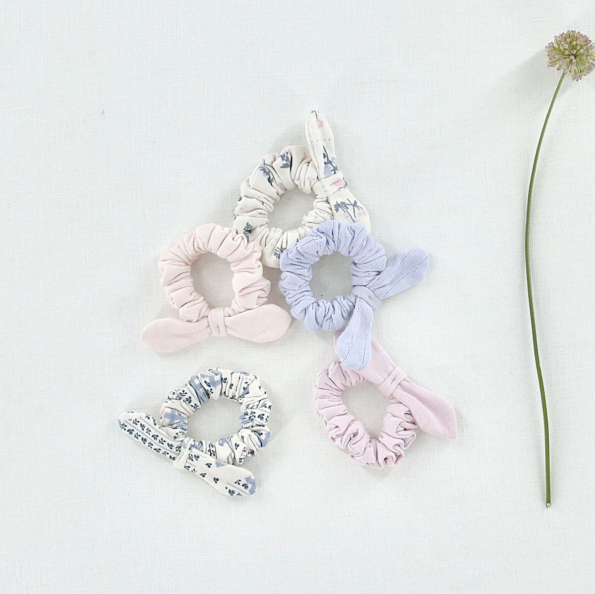 Pima Bow Scrunchie in Patchwork by Iver & Isla