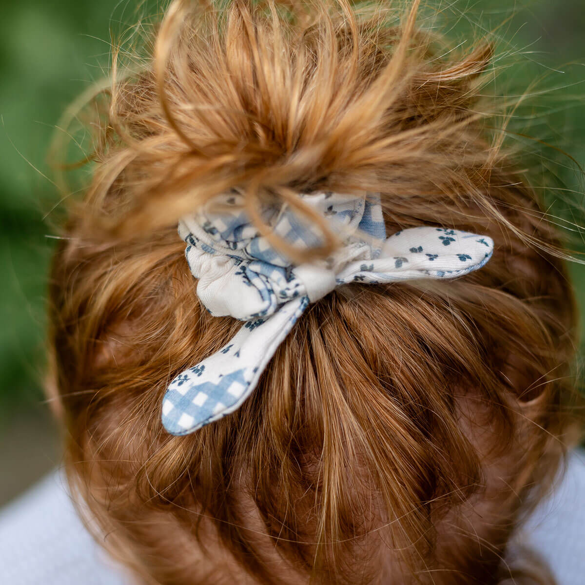 Pima Bow Scrunchie in Patchwork by Iver & Isla