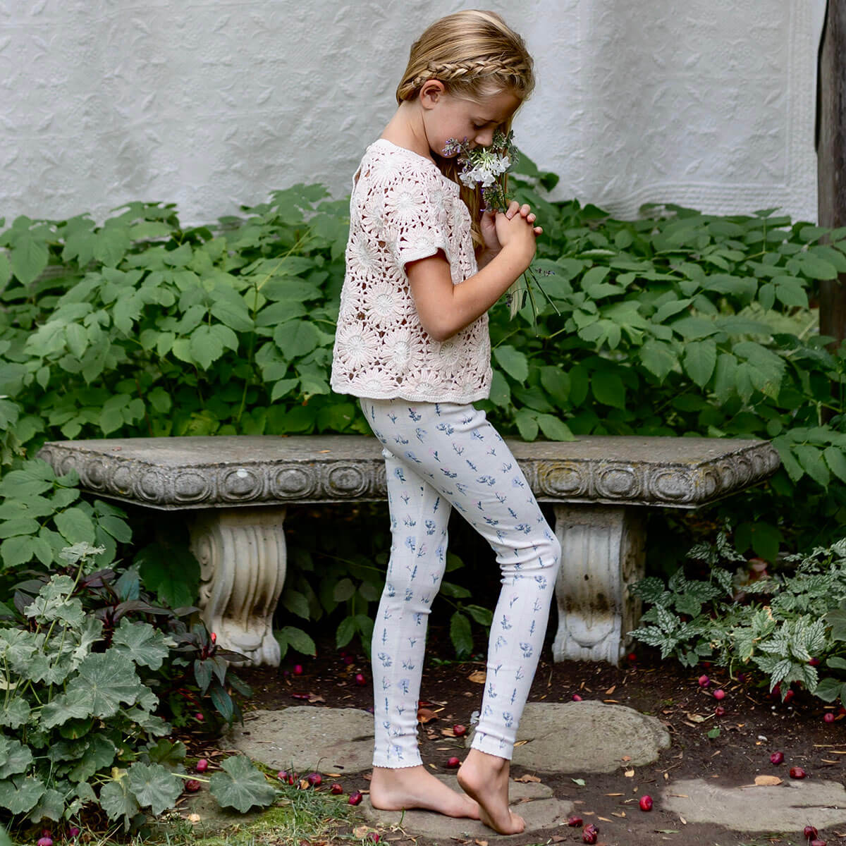 Pima Legging in Garden Windowpane by Iver & Isla