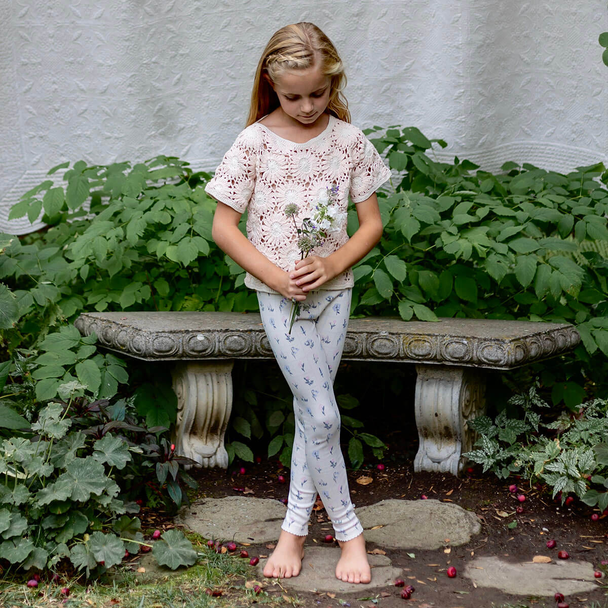 Pima Legging in Garden Windowpane by Iver & Isla