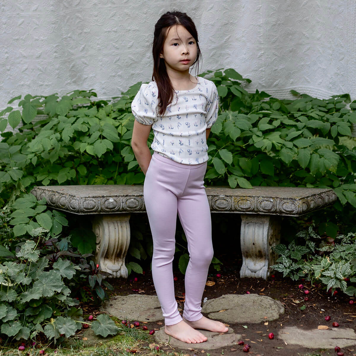 Pima Poet Tee in Garden Windowpane by Iver & Isla
