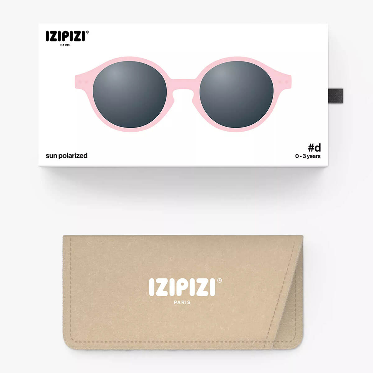 Sun Baby Sunglasses #D (0-3 Years) in Pastel Pink by Izipizi