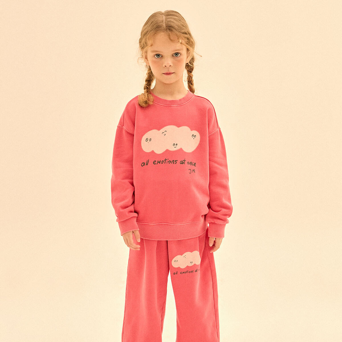 Cloud Pigment Sweatshirt in Red by Jelly Mallow