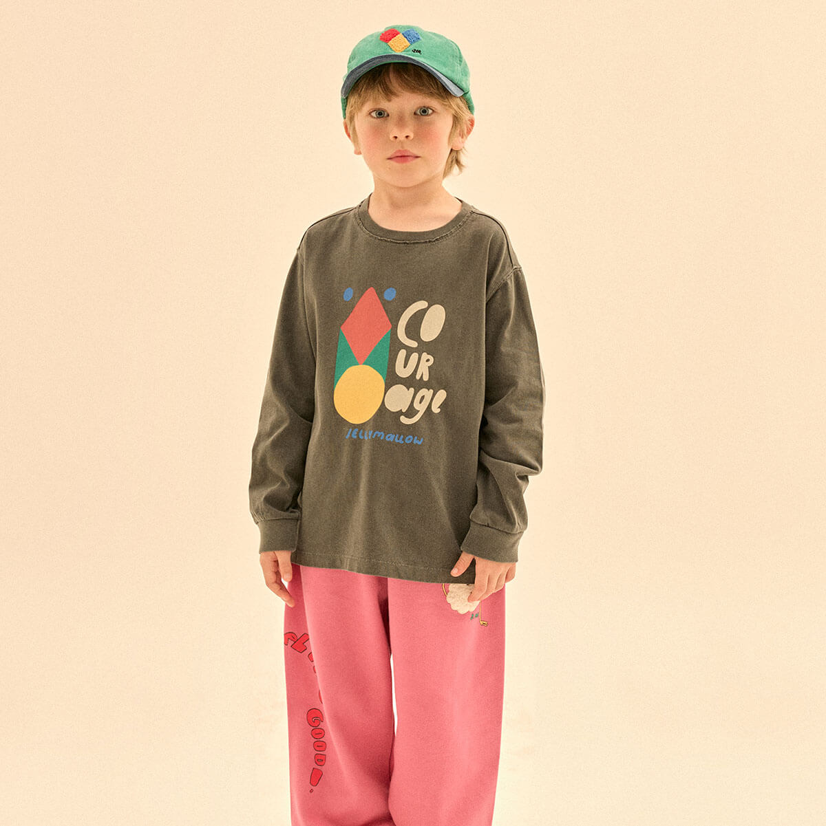 Courage Long Sleeve T Shirt in Charcoal by Jelly Mallow