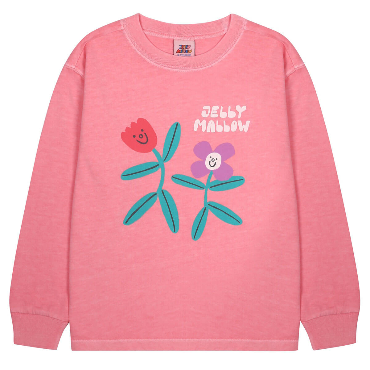 Floral Pigment Long Sleeve T Shirt in Pink by Jelly Mallow