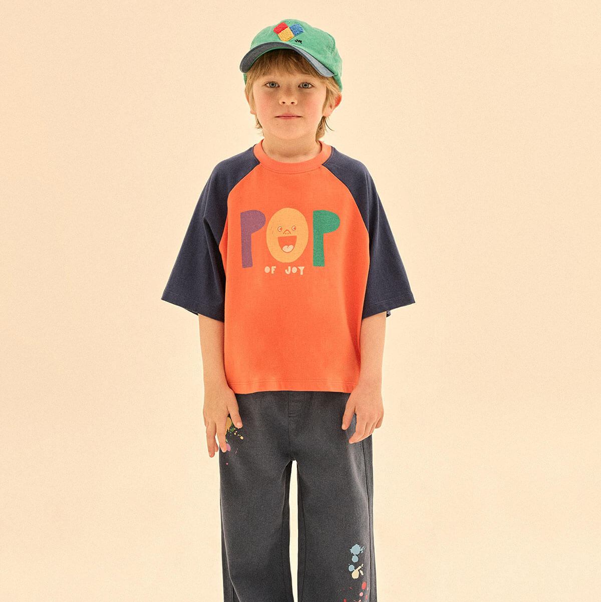 Pop Raglan T Shirt in Orange by Jelly Mallow