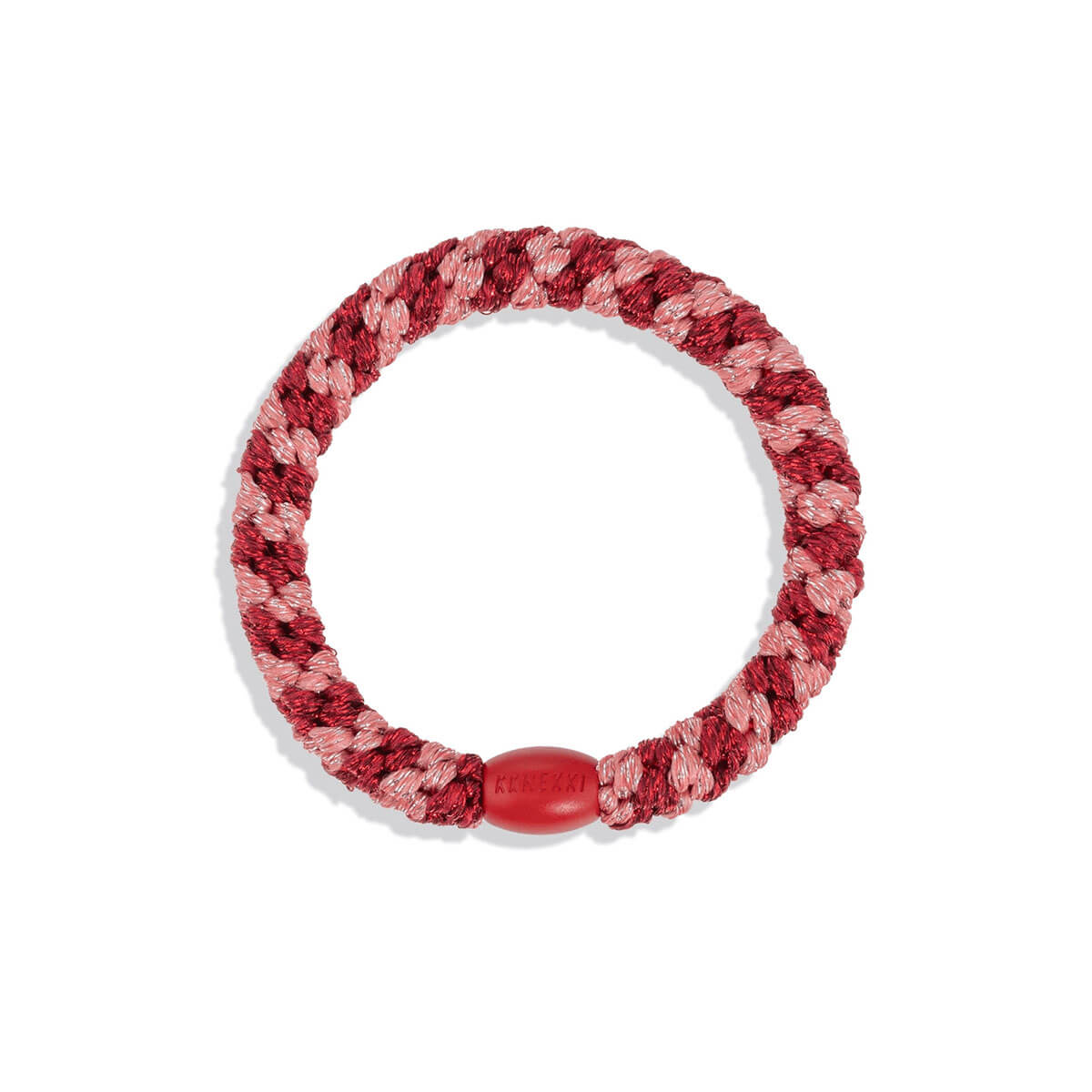 Kknekki Snag Free Hair Band in Coral Bordeaux Glitter Stripe by Bon Dep