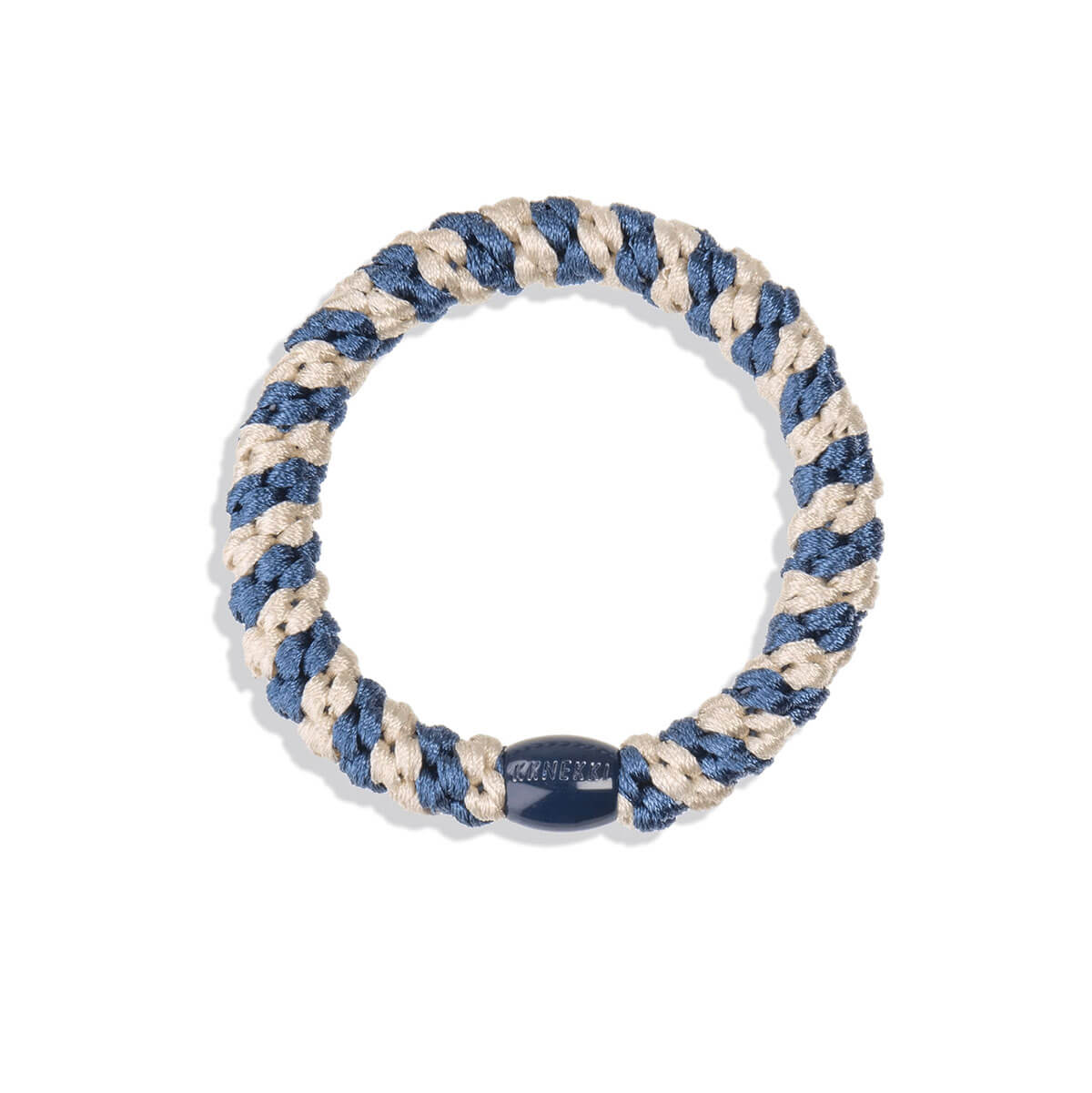 Kknekki Snag Free Hair Band in Indigo Ivory Stripe by Bon Dep