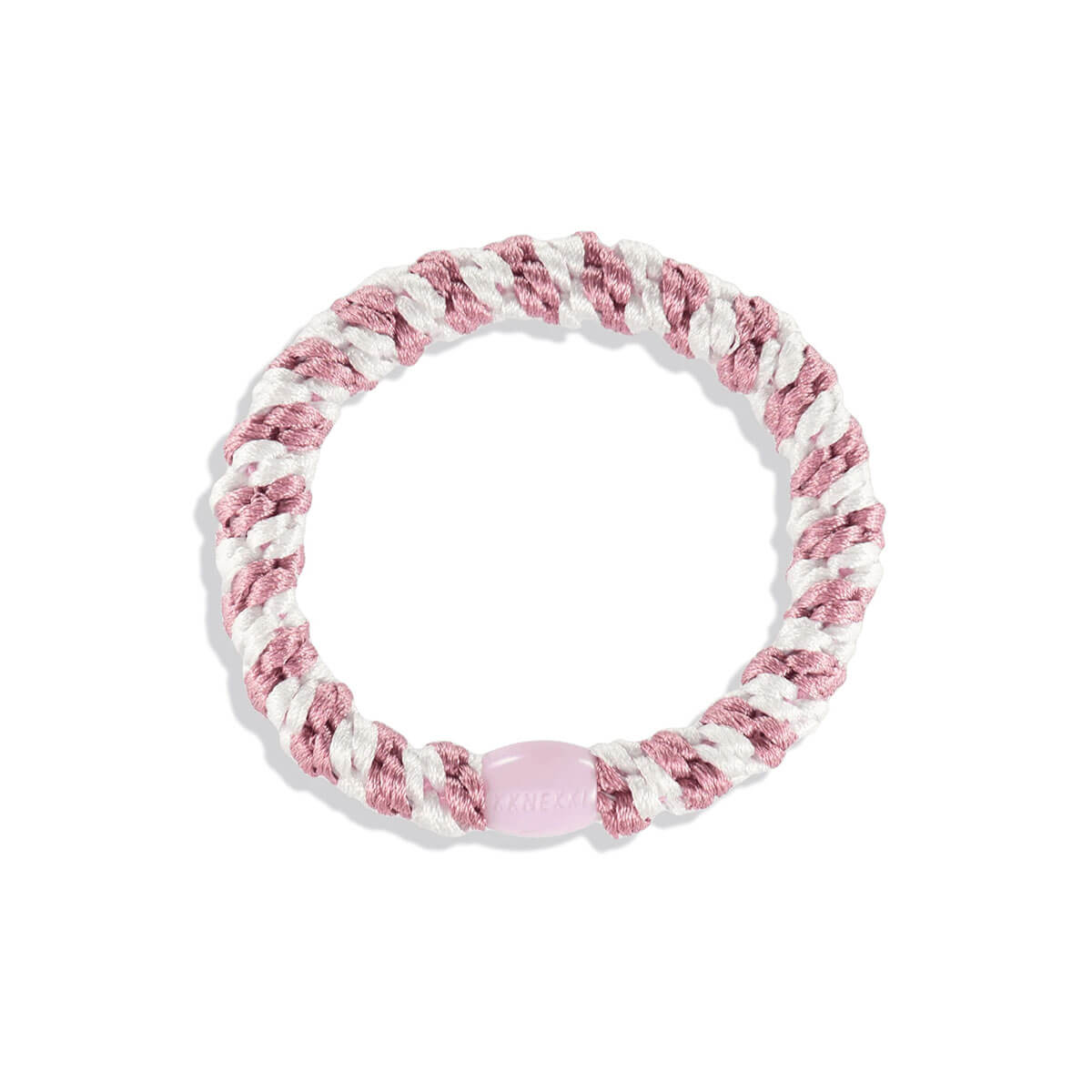 Kknekki Snag Free Hair Band in Old Pink White Stripe by Bon Dep