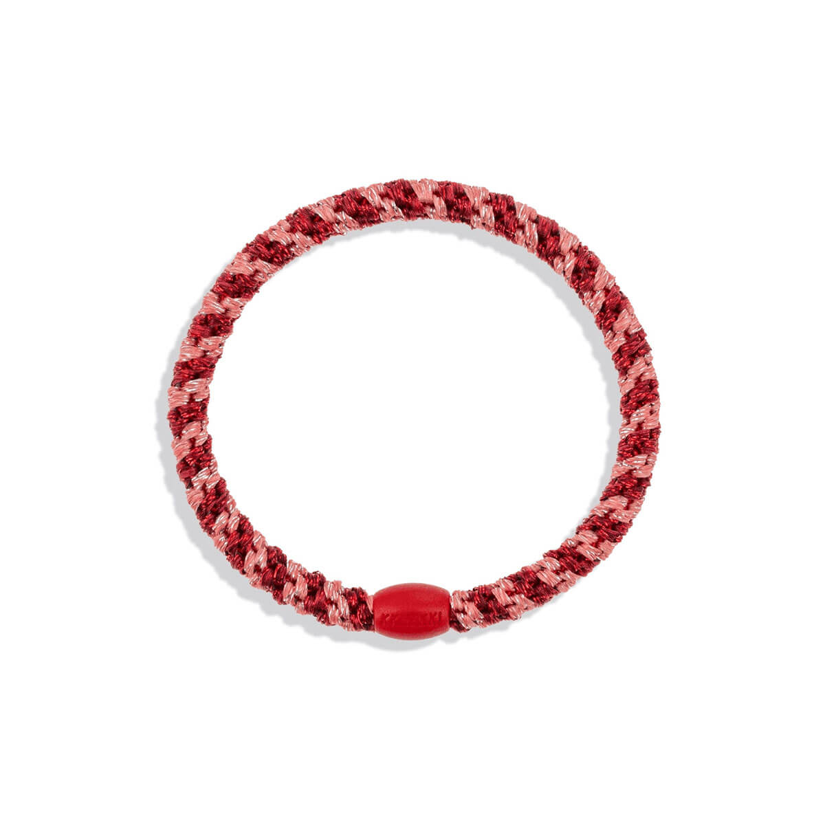 Kknekki Slim Hair Band in Coral Bordeaux Glitter Stripe by Bon Dep