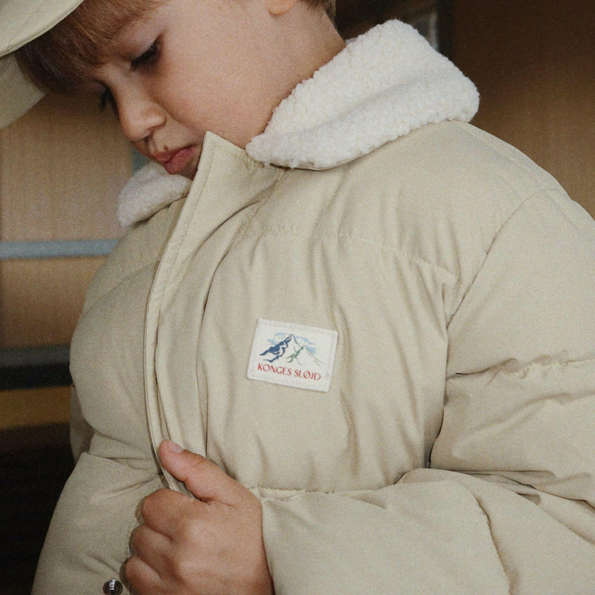 Alpi Collar Jacket in Pale Olive Green by Konges Sløjd