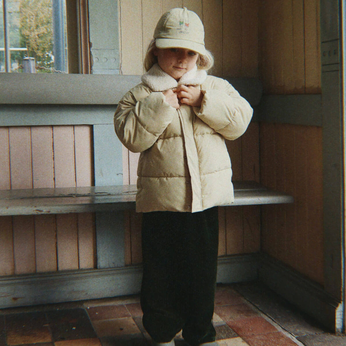 Alpi Collar Jacket in Pale Olive Green by Konges Sløjd