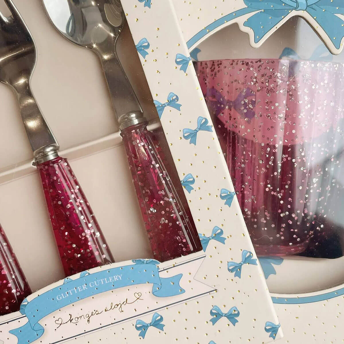 Glitter Cutlery in Sparkling Sangria by Konges Sløjd