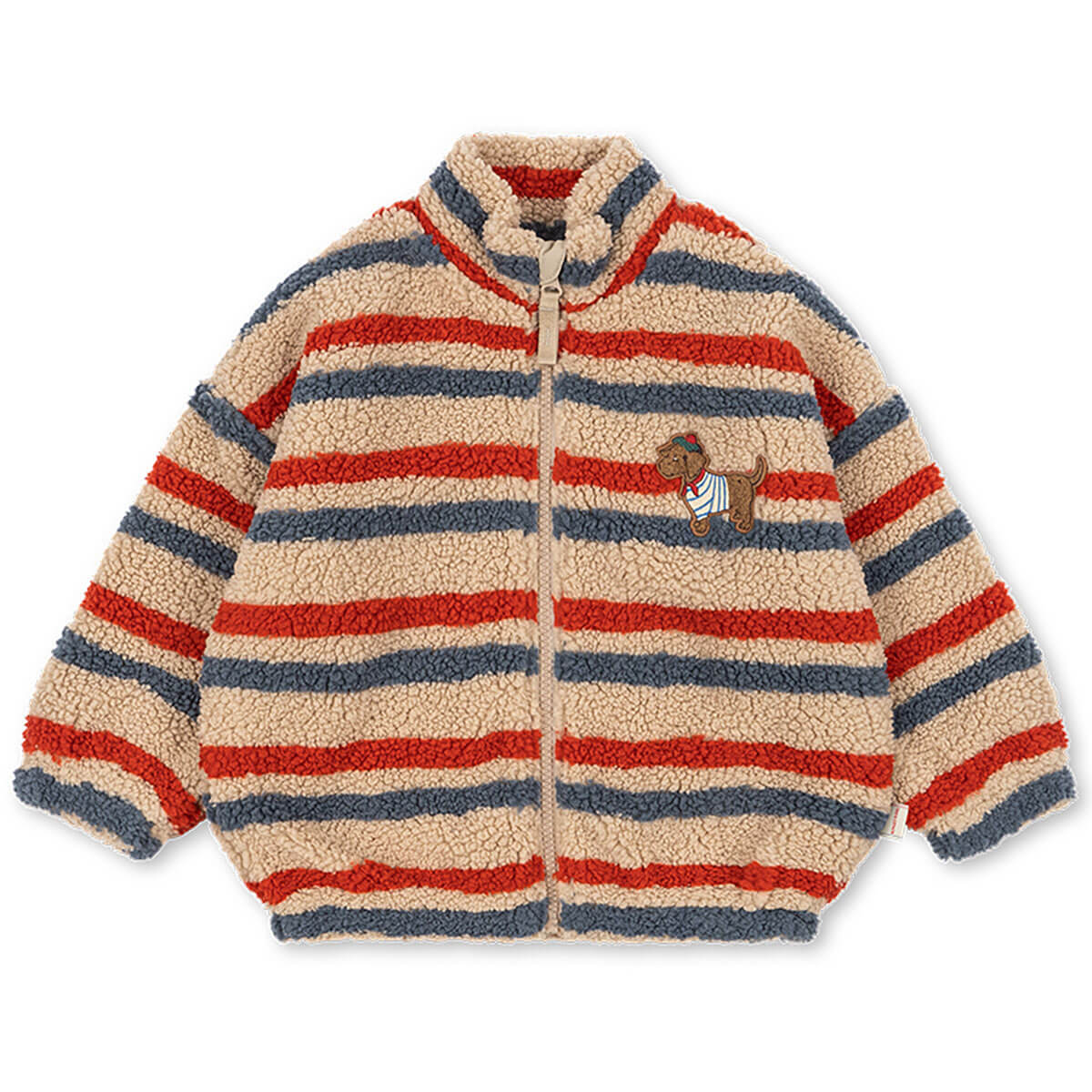 Jody Embroidery Teddy Jacket in Tangerine Stripe by Konges Sløjd