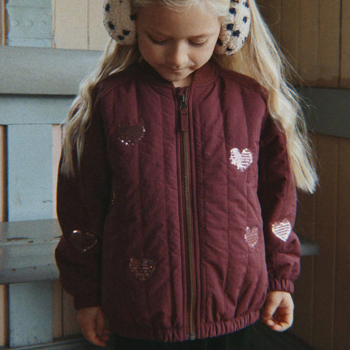 Juno Sequin Bomber Jacket in Decadent Chocolate by Konges Sløjd