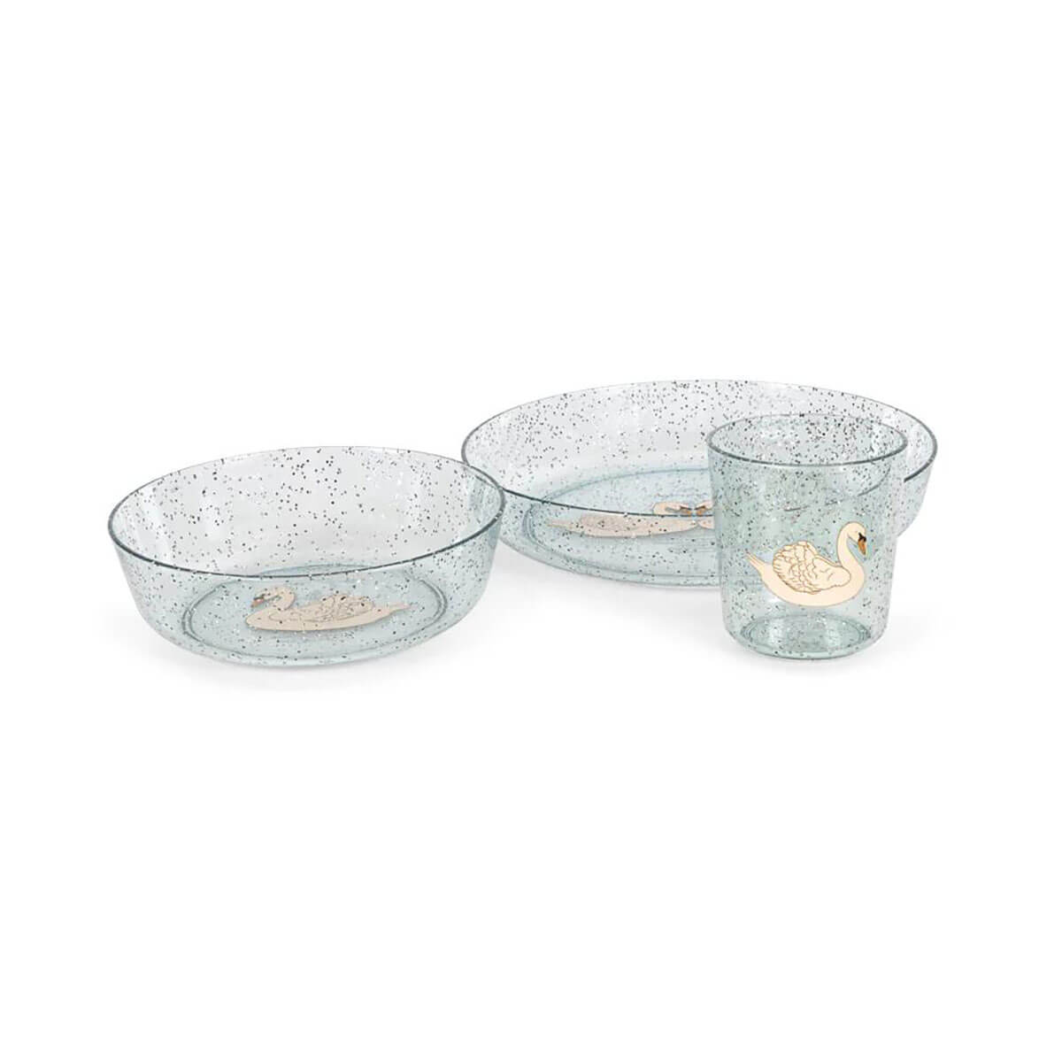 Sparkly Dinner Set in Swan Blue by Konges Sløjd