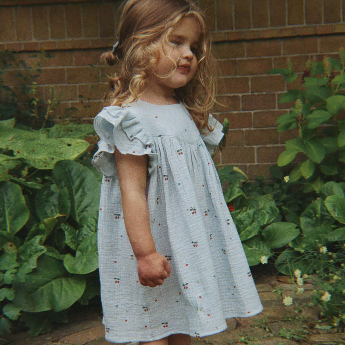 Coco Dress in Cherry Blue Coeur by Konges Sløjd
