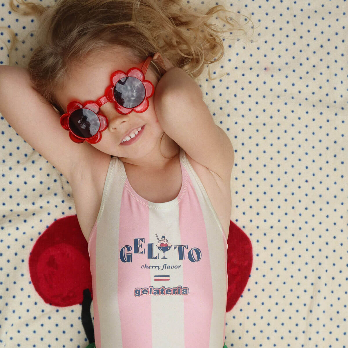 Junior Flower Sunglasses in Red by Konges Sløjd