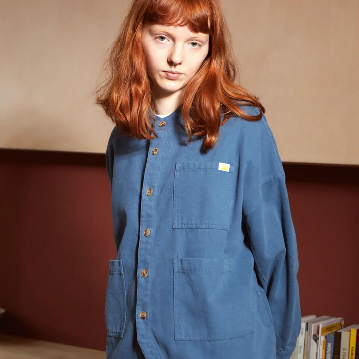 Oversized Chore Coat in Marine by L.F.Markey